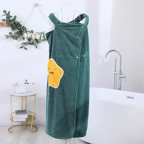 Wearable Bath Towel For Women Soft Microfiber Absorbent Bathrobe With Pocket Quick Dry Bath Skirt Spa Towel