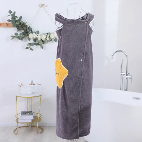 Wearable Bath Towel For Women Soft Microfiber Absorbent Bathrobe With Pocket Quick Dry Bath Skirt Spa Towel