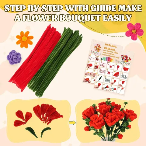 DIY Scovolino Mazzo di Fiori Fatto a Mano Artificiale Tulipano Rosa Girasole Materiale di Produzione per Decorazione Della Casa
