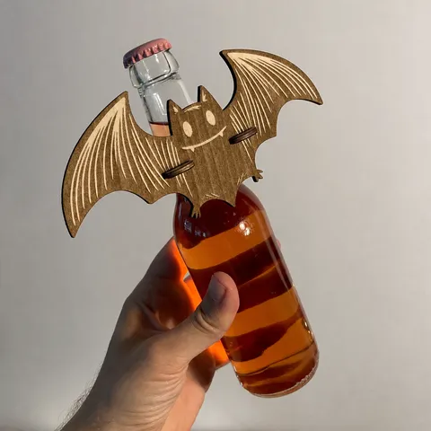 Halloween Wooden Wine Bottle Pendant Bat Skull Pumpkin Ornament Festival Prop
