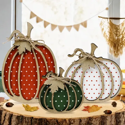 Cartello da Tavolo in Legno Rustico Zucca Fattoria Autunno Raccolto Ringraziamento Decorazione Cucina Casa