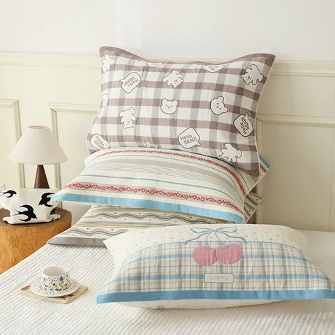 Soft Cotton Gauze Pillow Towel Breathable Sweat-Absorbing Pillow Cover Adult Household Pillow Protector Bedding Linens