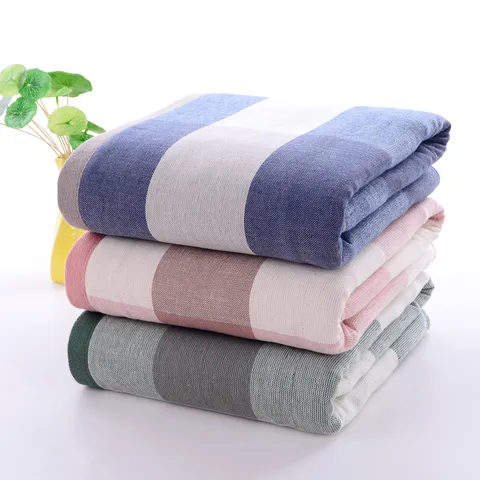 Katoen Brits Ruitje Badhanddoek Zacht Ademend Absorberend Grote Handdoek Voor Thuis Badkamer