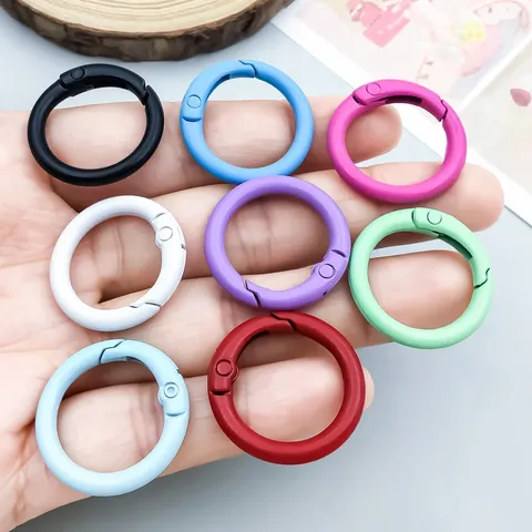 Hebilla de Anillo O de Resorte de Aleación de Zinc Colorida Pintada con Aerosol Cierre Universal Redondo DIY Joyería Bolsos