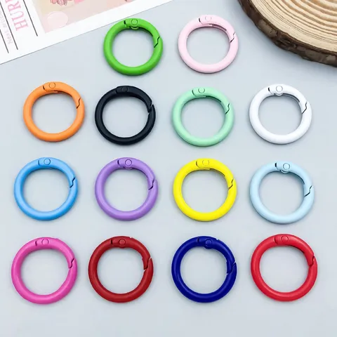Hebilla de Anillo O de Resorte de Aleación de Zinc Colorida Pintada con Aerosol Cierre Universal Redondo DIY Joyería Bolsos