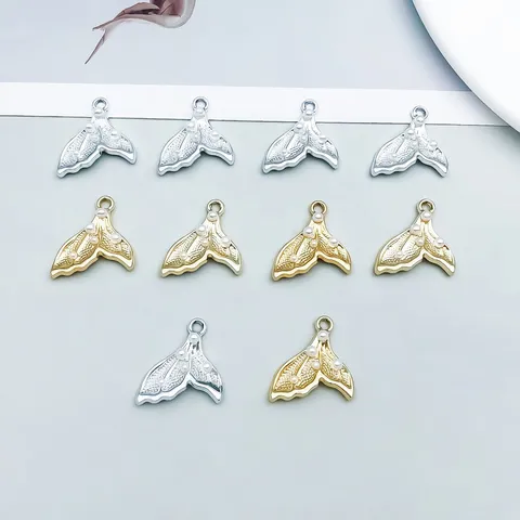 Mermaid Tail Pearl Pendants Zinc Alloy Fish Tail Charms Jewelry Making DIY Necklace Bracelet Accessories For Women