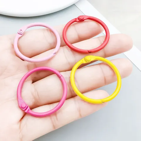 Colored Zinc Alloy Painted Binder Rings Keychain Pendant DIY Handcrafted Jewelry Findings Accessory Loop Hoop