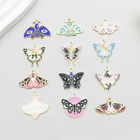 Enamel Butterfly Charms Mixed Colors Zinc Alloy Insect Pendants For DIY Bracelet Necklace Jewelry Making Accessories