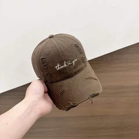 Unisex Gewaschene Baumwolle Baseballkappe Used Look Zerrissen Bestickt Dad Hat Verstellbar Lässige Sonnenschutz Kappe Für Männer Frauen