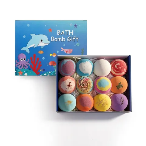 Kinder Badbommen Geschenkdoos Kleurrijke Bruisende Zeezoutballen met Verrassingsspeelgoed voor Dagelijkse Badverzorging en Reiniging