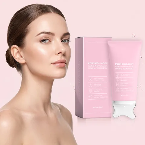 PDRN Collageen Halscreme Verstevigend Anti-Aging Nek Huidverzorging Met Gua Sha Massagekop Hydraterend Gladmakend
