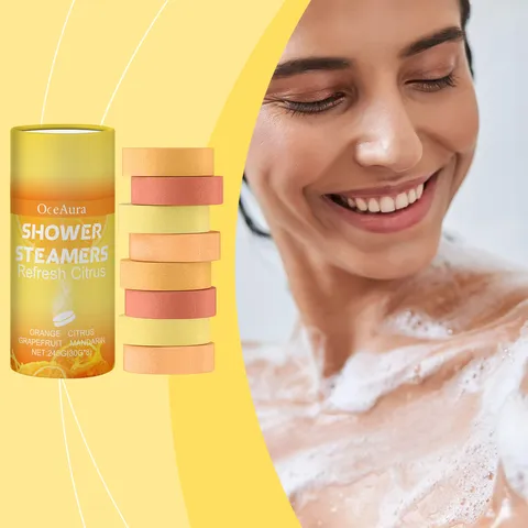 OceAura Zitrus Dusch-Dampfgarer Aromatherapie Badebomben Entspannendes Ätherisches Öl Erfrischende Körperpflege Tabletten Geschenkset