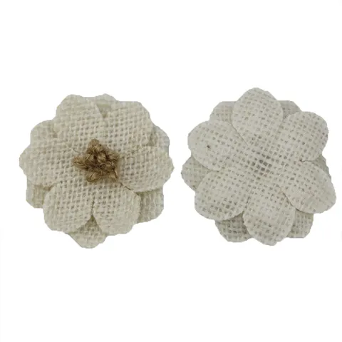 Natural Linen Fabric Daisy Lace Trim Applique Handmade Sewing Craft Hat Clothing Decorative Accessories