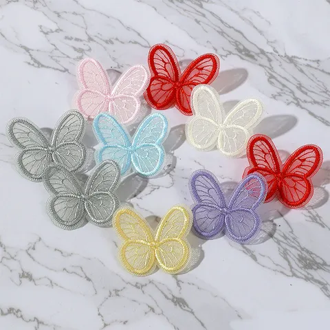 Multicolor Embroidered Butterfly Lace Trim Appliques Mesh Fabric Sewing Accessories For DIY Crafts Garment Decoration