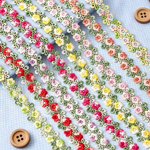 Colorful Hollow Out Water Soluble Embroidery Lace Trim Ribbon For Garment Sewing And DIY Craft Decoration