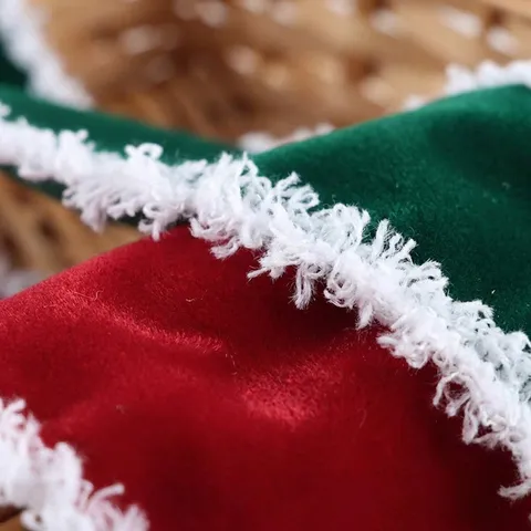 Weihnachten Drahtband Fransenkante Stoffband Für Geschenkverpackung Feiertag Heimdekoration Basteln