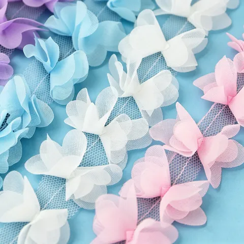 Butterfly Chiffon Lace Trim Mesh Ribbon For DIY Handcrafted Gifts Wrapping Wedding Sewing Accessories