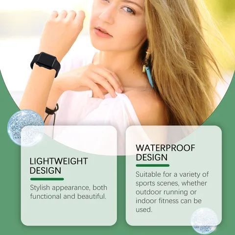 Waterproof Smart Sports Watch Fitness Tracker Silicone Strap Daily Time Management Watch For Unisex Adults