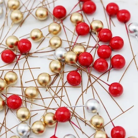 Baies de Noël Artificielles Tiges de Baies en Mousse Accessoires Floraux de Bricolage Artisanaux Pour Fête de Vacances Décoration Intérieure