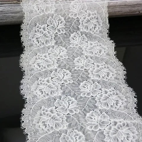 Garniture en Dentelle Nylon Tissu Élastique Pour Couture Robe DIY Accessoires Maison Élégant Motif Floral Large