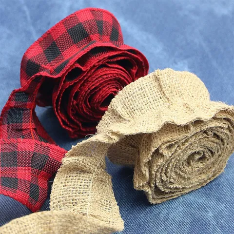 Christmas Plaid Ribbon Buffalo Check Fabric Trim For Christmas Tree Garland Craft Holiday Party Decoration