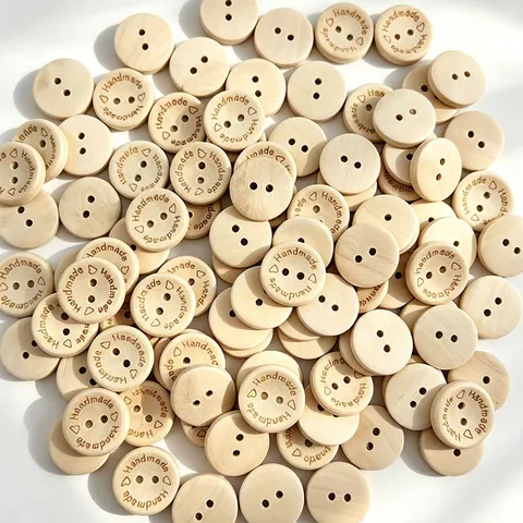 20mm 2 Holes Wooden Buttons Bowl Shaped Handmade Wood Buttons For DIY Sewing Craft Scrapbooking Garment Accessories