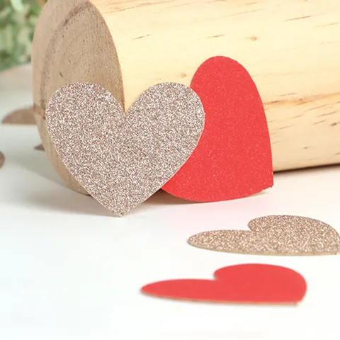 Heart Confetti Valentine Wedding Party DIY Decoration Red Gold Glitter Paper Confetti Table Scatter Romantic Celebration