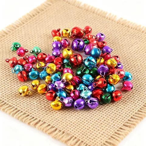 Christmas Colored Small Bells Metal Jingle Bells For Christmas Tree Holiday Party Decoration DIY Craft