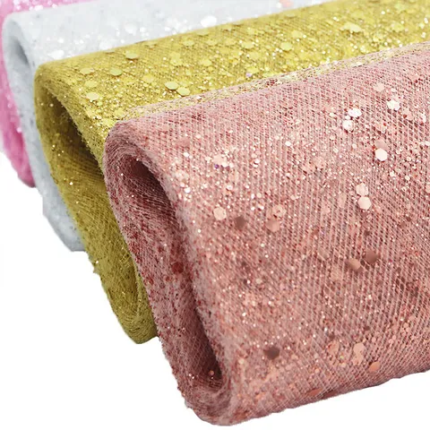 Sparkling Glitter Mesh Ribbon Roll Christmas Party Decoration DIY Sewing Craft Fabric Tulle Roll Wedding Decor