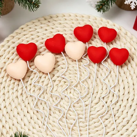 Heart Dessert Table Card Inserts Soft Rubber Love Heart Cake Toppers For Valentine's Day Party DIY Decoration