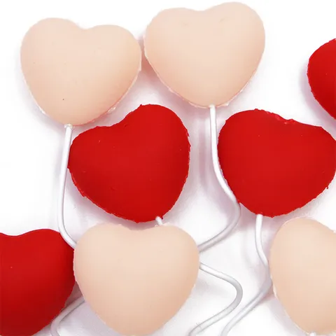 Heart Dessert Table Card Inserts Soft Rubber Love Heart Cake Toppers For Valentine's Day Party DIY Decoration
