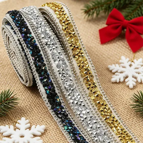 Ruban de Strass en Résine Autoadhésif Bande de Diamants en Cristal pour Couture Artisanat DIY Décoration de Maison