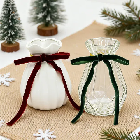 Velvet Ribbon Bow Pendant DIY Craft Bowknot With Wire For Gift Wrapping Wedding Party Home Decoration