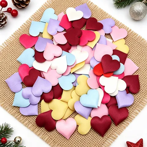 Heart Shaped Fabric Petals Romantic Valentine Day Wedding Party Home Decoration DIY Craft Artificial Flower Petals