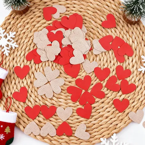 Heart Confetti Valentine Wedding Party DIY Decoration Red Gold Glitter Paper Confetti Table Scatter Romantic Celebration