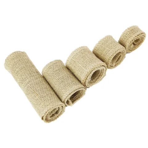 Natural Burlap Ribbon Roll Hessian Fabric Trim For Wedding Party Decor DIY Craft Sewing Accessory