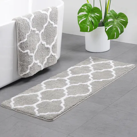 Tapis de Sol en Polyester Floqué Moderne Minimaliste Absorbant Antidérapant Tapis Géométrique Pour Salle de Bain Cuisine Chambre Salon