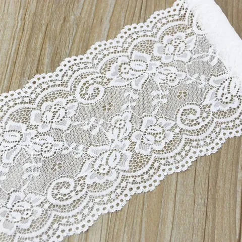 Elastic Lace Fabric Trim Nylon Material For Sewing Garment Accessories Wedding DIY Bow Craft Decorative Ribbon