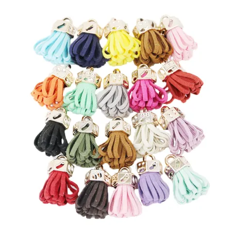 Vintage Leather Tassel Gold Cap Fringe For DIY Jewelry Making Keychain Phone Strap Crafts Handcrafted Accessories