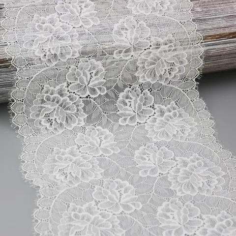 Garniture en Dentelle Nylon Tissu Élastique Pour Couture Robe DIY Accessoires Maison Élégant Motif Floral Large