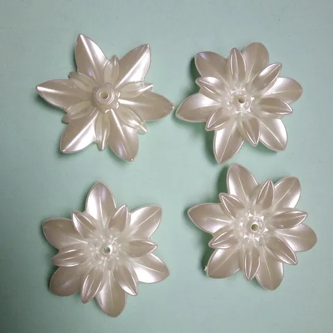 ABS Imitation Pearl Flower Craft Buttons DIY Clothing Lace Accessories White Floral Flatback Jewelry Findings