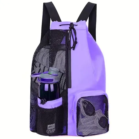 Outdoor Drawstring Mesh Backpack Large Capacity Breathable Sports Fitness Swim Storage Gym Bag For Men And Women