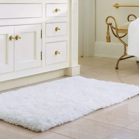 Tapis de Bain Tufté en Microfibre Épaissi Absorbant Antidérapant Tapis Moelleux Shaggy Pour Salle de Bain Chambre Salon Décoration Intérieure