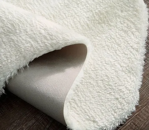 Tapis de Sol en Laine d'Agneau Épaissie Couleur Unie Tapis Fausse Laine Pour Salon Chambre Chevet Décoration