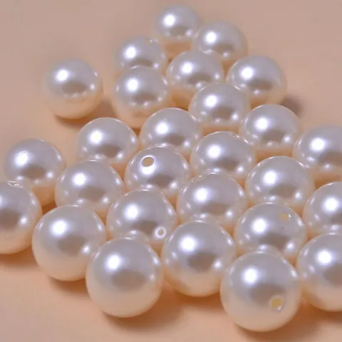 Perline di Perle di Imitazione ABS Perline Sciolte in Resina Plastica Forata Rotonda Per Creazione di Gioielli Artigianali Fatti a Mano DIY