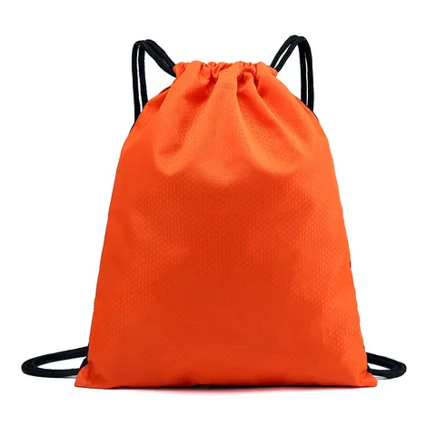 Waterproof Oxford Cloth Drawstring Backpack Solid Color Sports Gym Bag Minimalist Lightweight Casual Storage Rucksack
