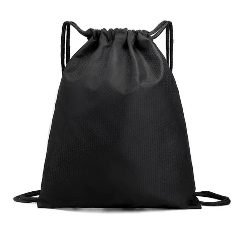 Waterproof Oxford Cloth Drawstring Backpack Solid Color Sports Gym Bag Minimalist Lightweight Casual Storage Rucksack