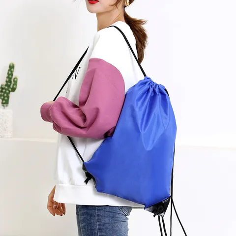 Verdikte Polyester Trekkoord Rugzak Casual Sport Gym Opbergtas