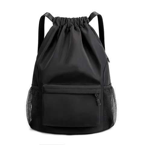 Travel Drawstring Backpack Waterproof Nylon Lightweight Casual Sports Daypack Large Capacity Bag For Men And Women
