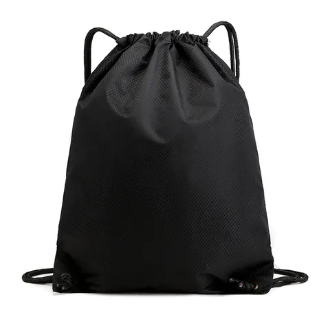 Oxford Cloth Drawstring Backpack Waterproof Sports Fitness Gym Bag Diamond Lattice Casual Travel Rucksack For Unisex